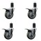 Service Caster 4'' Gray Poly Swivel 1-5/8'' Expanding Stem Caster Set Total Lock Brake, 4PK SCC-EXTTL20S414-PPUB-158-4 - alternate 1